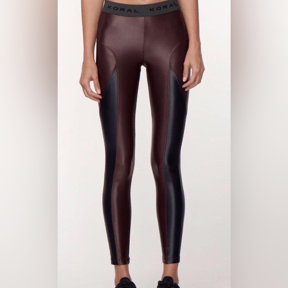 Koral Los Angles haven leggings large, BNWT reddish brown and black - Picture 1 of 12
